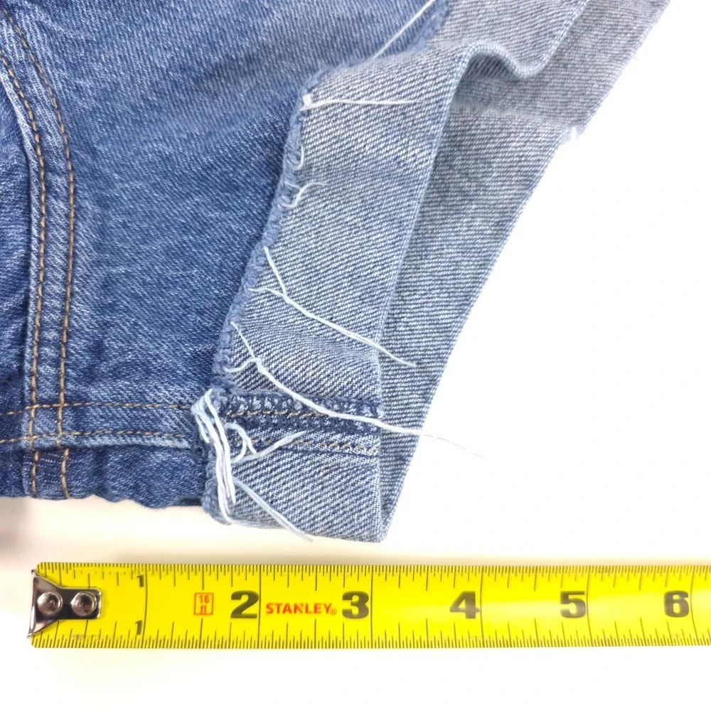 Hollister Womens Jean Shorts Ultra High-Rise Mom Short 14 Blue Distressed Cuffed